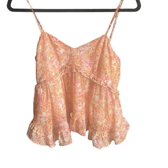 Sadie & Sage Orange Floral Print Cami/Tank. Size Large. EUC! - Picture 2 of 7